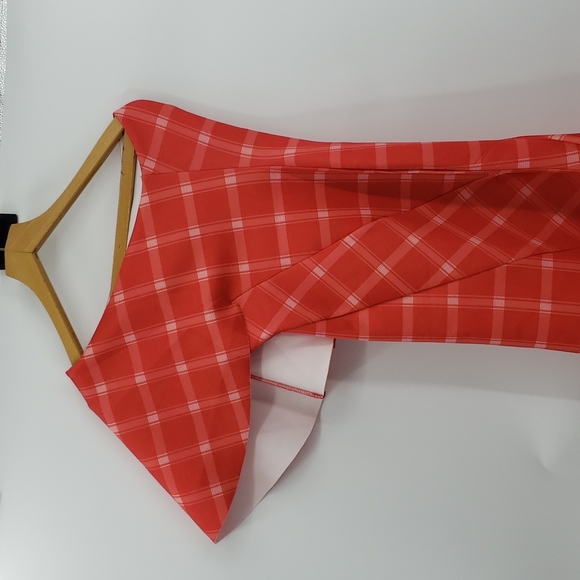 Asos gingham style one off shoulder with shawl in the front maxi dress - Picture 5 of 6